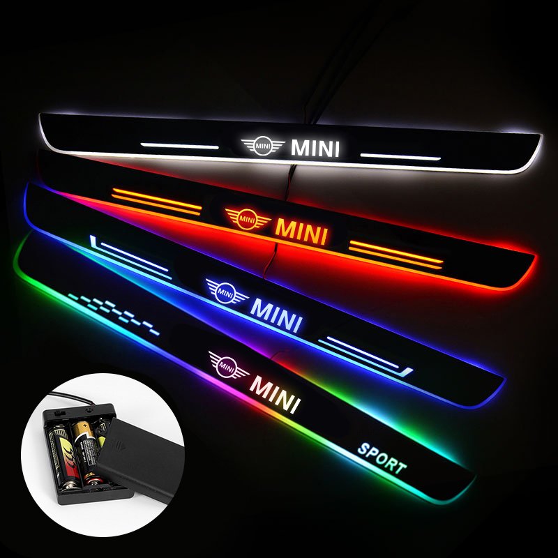 Mini kompatibler LED Auto Türschwelle Platten Leuchtendes LOGO -  Angetrieben durch AA-Batterien 