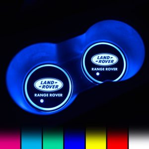 J.MOSUYA Wasserdicht Getränkehalter Auto LED Untersetzer 7 Farben USB Lade Becherhalter Lumineszenz Getränke Halter LED innenbeleuchtung Auto Lampe Licht,F 
