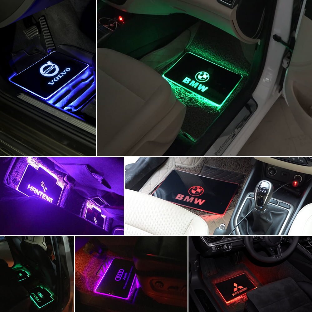 Fiat kompatible LED Auto Fußmatten Mehrere Lichtfarben und Fernbedienung