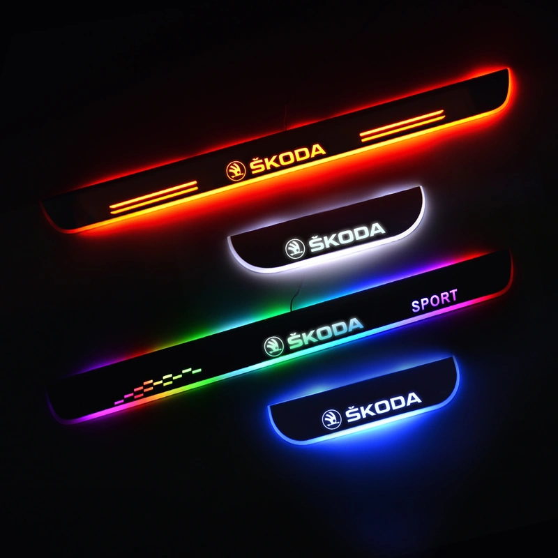 Skoda Scala 2018-2023 LED Auto LOGO Beleuchtete Einstiegsleisten