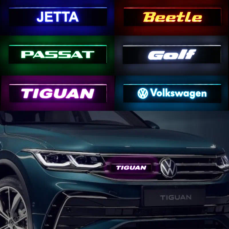 Volkswagen LOGO Aufkleber LED Lichter Kühlergrill Emblem 